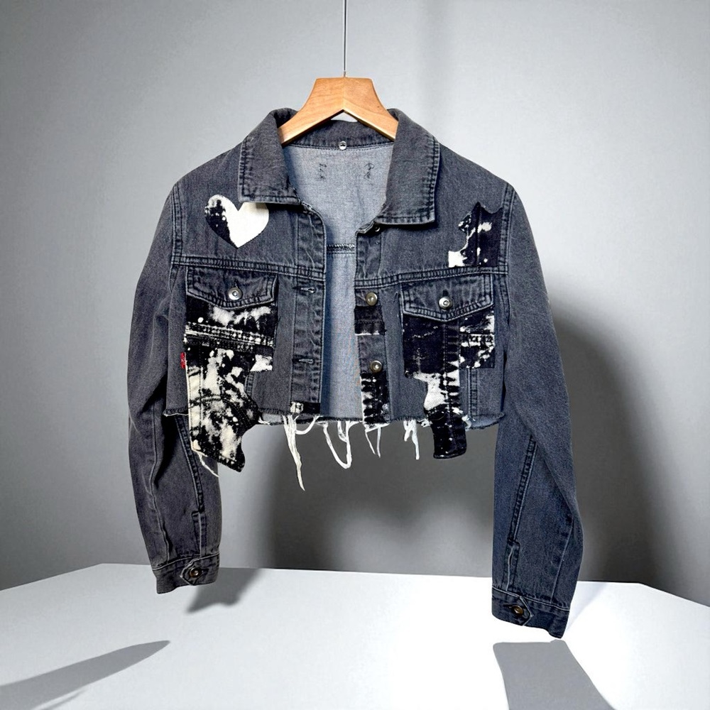 Distressed Gray Denim Jacket